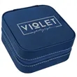 Blue/Silver Leatherette Travel Jewelry Box | https://www.bestnamebadges.com