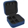 Blue/Silver Leatherette Travel Jewelry Box | https://www.bestnamebadges.com