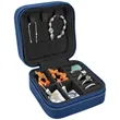 Blue/Silver Leatherette Travel Jewelry Box | https://www.bestnamebadges.com
