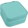 Teal Leatherette Travel Jewelry Box | https://www.bestnamebadges.com