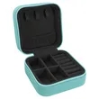 Teal Leatherette Travel Jewelry Box | https://www.bestnamebadges.com