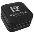 Black/Silver Leatherette Travel Jewelry Box | https://www.bestnamebadges.com