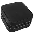 Black/Silver Leatherette Travel Jewelry Box | https://www.bestnamebadges.com