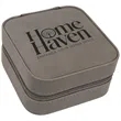 Gray Leatherette Travel Jewelry Box | https://www.bestnamebadges.com