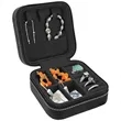 Black/Silver Leatherette Travel Jewelry Box | https://www.bestnamebadges.com