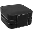 Black/Silver Leatherette Travel Jewelry Box | https://www.bestnamebadges.com