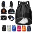 Drawstring Backpack Gym Bag with Shoes Compartment | https://www.bestnamebadges.com
