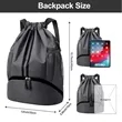 Drawstring Backpack Gym Bag with Shoes Compartment | https://www.bestnamebadges.com