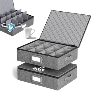 Home Cup and Mug Storage Box with Hard Shell and Dividers