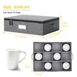 Home Cup and Mug Storage Box with Hard Shell and Dividers | https://www.bestnamebadges.com