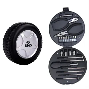 Tire-Shaped 24-Piece Tool Kit With Pliers And Screwdriver