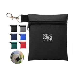 Zipper Golf Ball Pouch Waist Clip Storage Bag