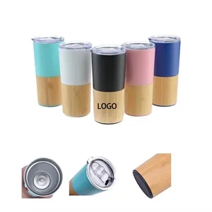 20 oz Stainless Steel Travel Tumbler with Bamboo Sleeve