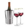 Genoa Wine Cooler & Tucson Gold Rim Wine Set | https://www.bestnamebadges.com