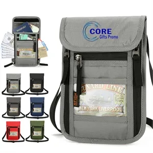 RFID Blocking Passport Holder Travel Neck Wallet
