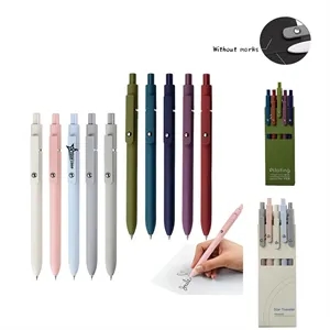 0.5mm Morandi Retro Colored Push Button Gel Pen Black Ink