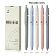 0.5mm Morandi Retro Colored Push Button Gel Pen Black Ink | https://www.bestnamebadges.com