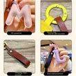 Letter A To Z Alphabet Leather Keychain Bag Charm | https://www.bestnamebadges.com