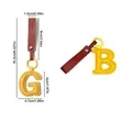 Letter A To Z Alphabet Leather Keychain Bag Charm | https://www.bestnamebadges.com