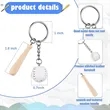 Mini Baseball Keychain Leather Ball Bat Pendant | https://www.bestnamebadges.com