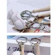 Mini Baseball Keychain Leather Ball Bat Pendant | https://www.bestnamebadges.com