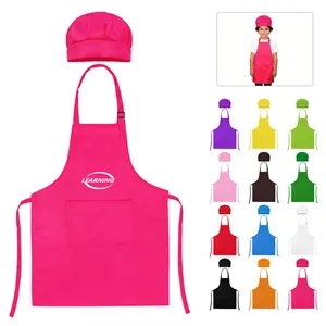 Polyester Kids Apron And Chef Hat Set For 7 13 Ages