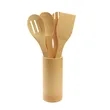 5 Piece Bamboo Kitchen Utensil Set With Holder | https://www.bestnamebadges.com