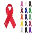 Custom Imprinted Cancer Awareness Ribbon With Pin | https://www.bestnamebadges.com