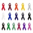 Custom Imprinted Cancer Awareness Ribbon With Pin | https://www.bestnamebadges.com