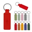 Debossed Custom Rectangular Pu Leather Keychain | https://www.bestnamebadges.com