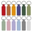 Debossed Custom Rectangular Pu Leather Keychain | https://www.bestnamebadges.com