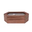 2 Slots Wooden Ring Box For Wedding W/ Clear Window | https://www.bestnamebadges.com