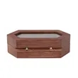 2 Slots Wooden Ring Box For Wedding W/ Clear Window | https://www.bestnamebadges.com