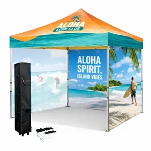 10' Heavy Duty Pop Up Canopy Tent Kit w/ 3 Full Walls