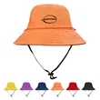 Reversible Wide Brim Bucket Hat W/ Chin Strap | https://www.bestnamebadges.com