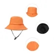 Reversible Wide Brim Bucket Hat W/ Chin Strap | https://www.bestnamebadges.com