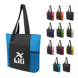 600D Oxford Travel Tote Bag W/ Key Ring & Mesh Pocket