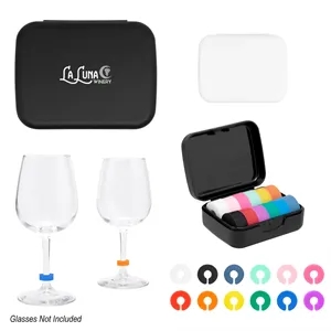 Silicone Wine Glass Markers In Recycled Case