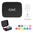 Silicone Wine Glass Markers In Recycled Case | https://www.bestnamebadges.com