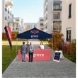 32"H x 115"W Pop-Up Table & Fitted Dye Sub Throw Kit | https://www.bestnamebadges.com