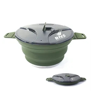 Foldable Silicone Camping Pot for Outdoor Cooking and Travel