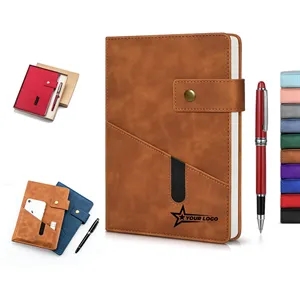 A5 Premium Leather Notebook With Pen Gift Box