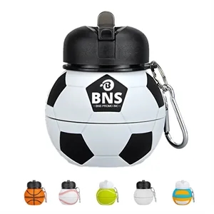 Soccer Themed Collapsible Water Bottle for Kids
