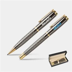 TiTUS® Golden Luxury Ballpoint & Rollerball Duo Gift Box