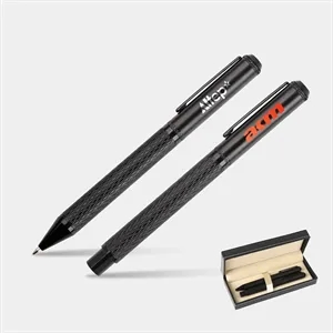 TiTUS® Gun Metal Ballpoint & Rollerball Duo Gift Box