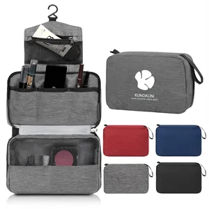 Water-Resistant Heathered Hanging Toiletry Organizer