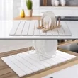 Foldable Diatomite Dish Drying Mat Kitchen Counter Pad | https://www.bestnamebadges.com