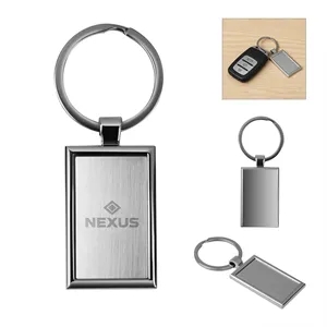 Rectangular Metal Keychain Key Tag 3"x1"