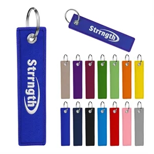 Double Sided Embroidered Keychain Key Tag