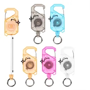 Retractable Key Chain Reel with Carabiner Ring